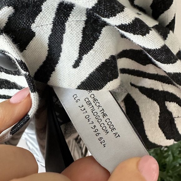 Palm Angels Shirt Womens Black White Zebra Stretch Woven Sz S - Picture 12 of 12
